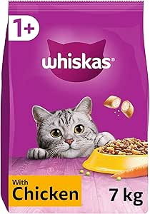 Whiskas 1+ Adult Complete Dry Cat Food7kg  Chicken Large Cat Biscuits