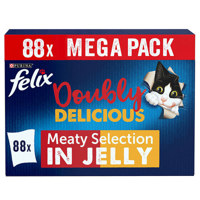 Felix Doubly Delicious Wet Cat Food Mixed 88x100g